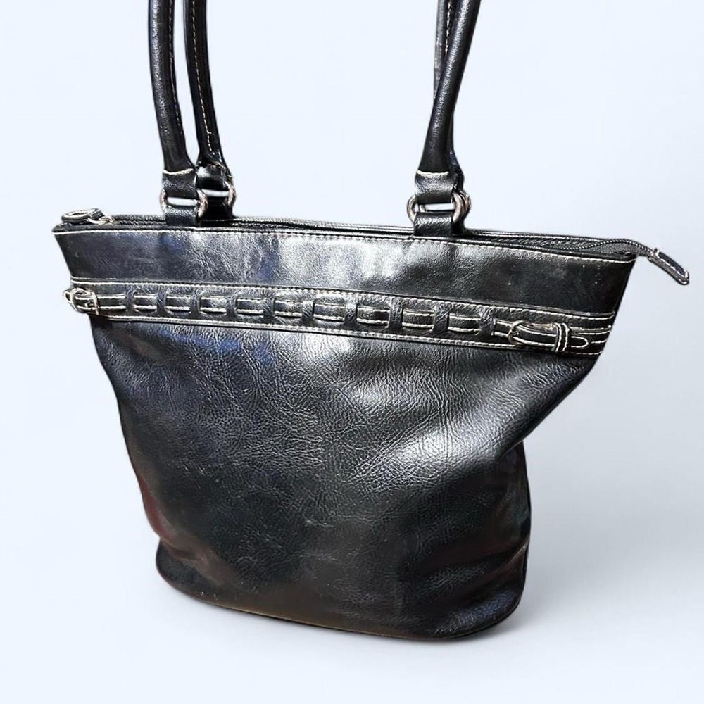 Goth Black Laced Leather Shoulder Bag!